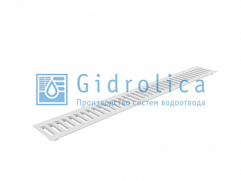 Решетка водоприемная Gidrolica Standart РВ-10.13,6.100 - штампованная стальная оцинкованная с отверстиями для крепления, кл. А15